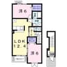 フェリア香呂B 2LDKの間取り