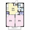 アメニティハイム 2DKの間取り
