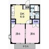 アメニティハイム 2DKの間取り