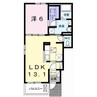 パークサイド田寺 1LDKの間取り