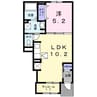 ラ・グラシアⅡ 1LDKの間取り