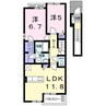 コスモアクレオ 2LDKの間取り