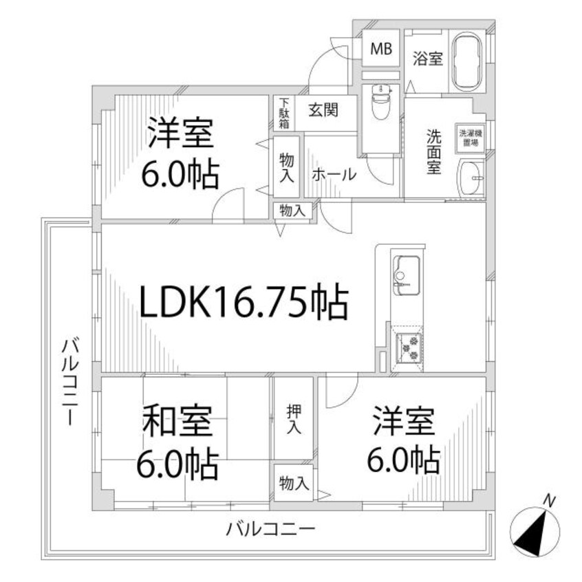 間取図 リバティ田寺