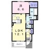 サングレイスＡ 1LDKの間取り