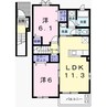 アベニール・フルール 2LDKの間取り