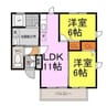 ガーデンハイツ　A棟 2LDKの間取り