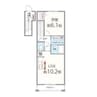 コゥジィーコート 1LDKの間取り