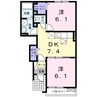 アプローズB 2DKの間取り