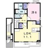 エスペランサ白国Ⅰ 1LDKの間取り