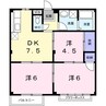 オアシスヤマナ 3DKの間取り