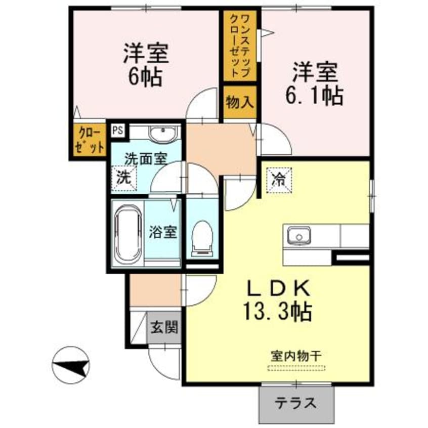 間取図 しんでれら・円山B棟
