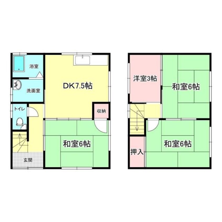 間取図 西河野貸家　東