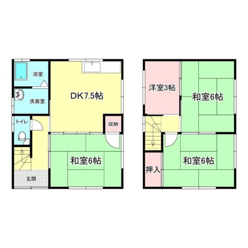 間取図 西河野貸家　東