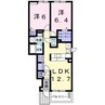 スカイ・ガーデンズ 2LDKの間取り