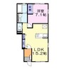 アヴェール御立 1LDKの間取り