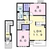 ラルジュ　フォンテーヌⅢ 2LDKの間取り
