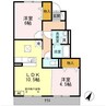 ソレイユ東阿保 2LDKの間取り