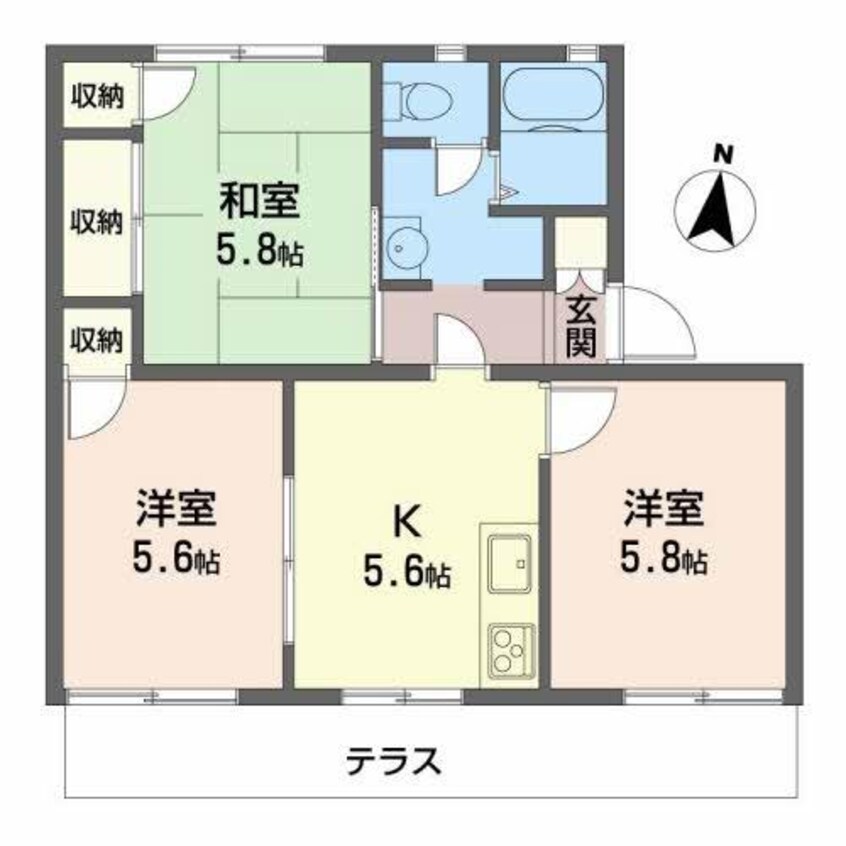 間取図 タウニイ山吹　B