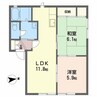 ディアス柿の木　A 2LDKの間取り
