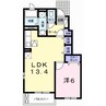 アイリスガーデンB 1LDKの間取り