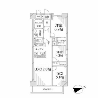 間取図 キャッスルコート岩端