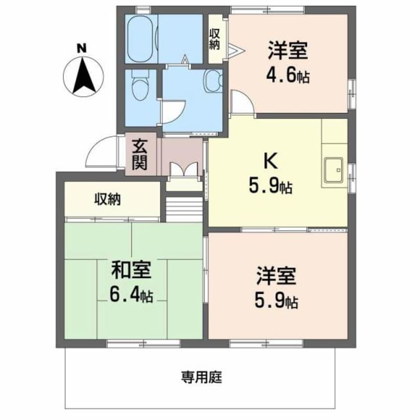 間取図 ディアス上ノ茶屋B