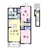 インプレスⅢ　B 2LDKの間取り