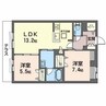 クレアトーレ神河 2LDKの間取り