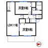リッツハウスM&R　C 2LDKの間取り