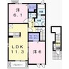 サニーレジデンス御着A 2LDKの間取り