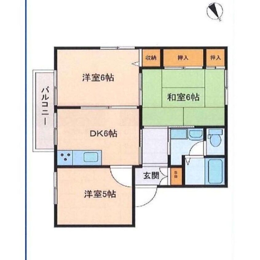 間取図 コーポK3