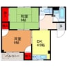 野里マンション 2DKの間取り
