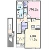アーバン桜 1LDKの間取り