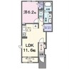 イーストウッドⅡ 1LDKの間取り