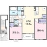 ブリランテ　クアトロ 2LDKの間取り