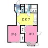 ノーブルプレインＭ・Ⅰ 2DKの間取り