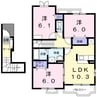 カレッジコートＤ 3LDKの間取り