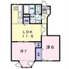 ノーブルプレインＭ・Ⅱ 2LDKの間取り