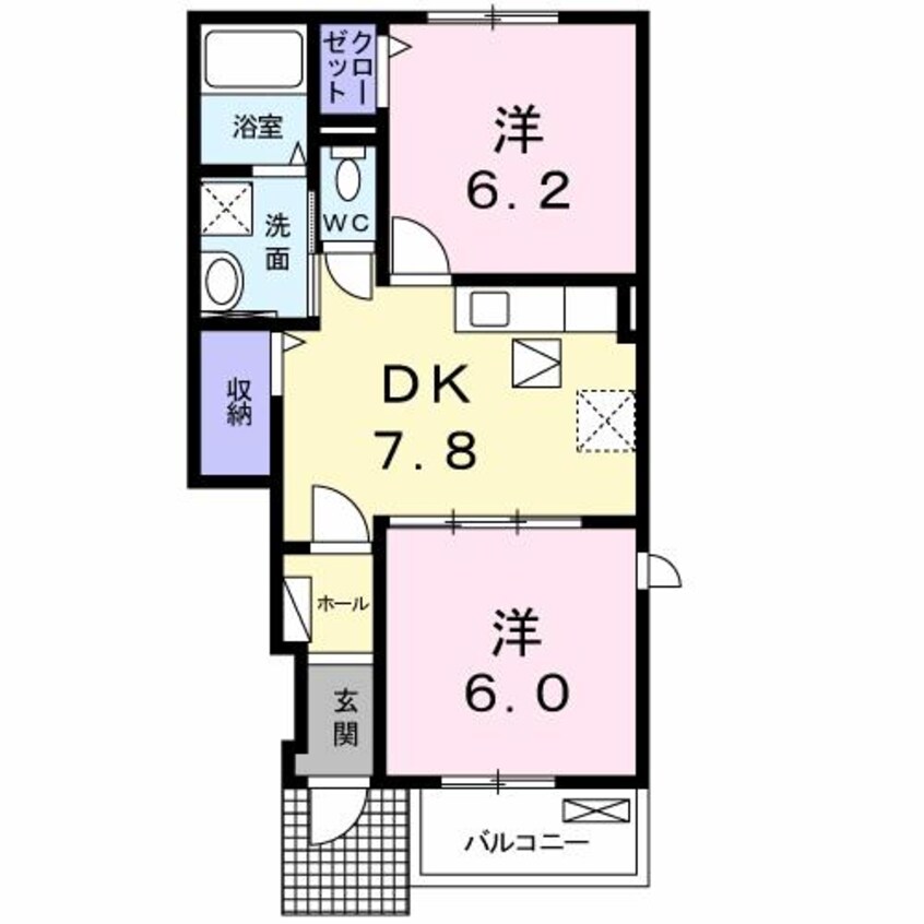 間取図 アクティフ宇部Ⅱ