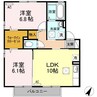 エスポワール 2LDKの間取り