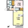リッシハウス 1LDKの間取り