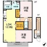 シャトームートン 2LDKの間取り
