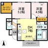 ボナールⅡ 2DKの間取り