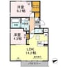 ブランネージュA.B 2LDKの間取り
