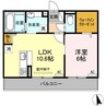 ハーベスト　コート 1LDKの間取り