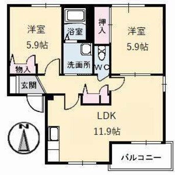 間取図 シャーメゾン高栄　Ｂ棟