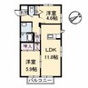 シャーメゾン湯布田 2LDKの間取り