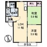 シャーメゾン美月 2LDKの間取り