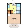 プレジデントⅠ 1Kの間取り