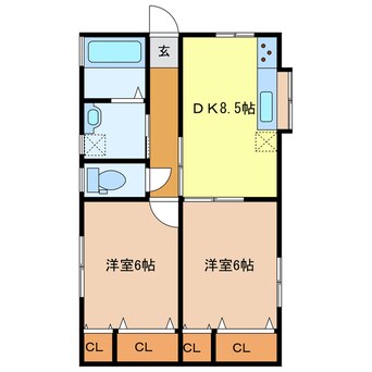 間取図 小野田貸家（北若山）